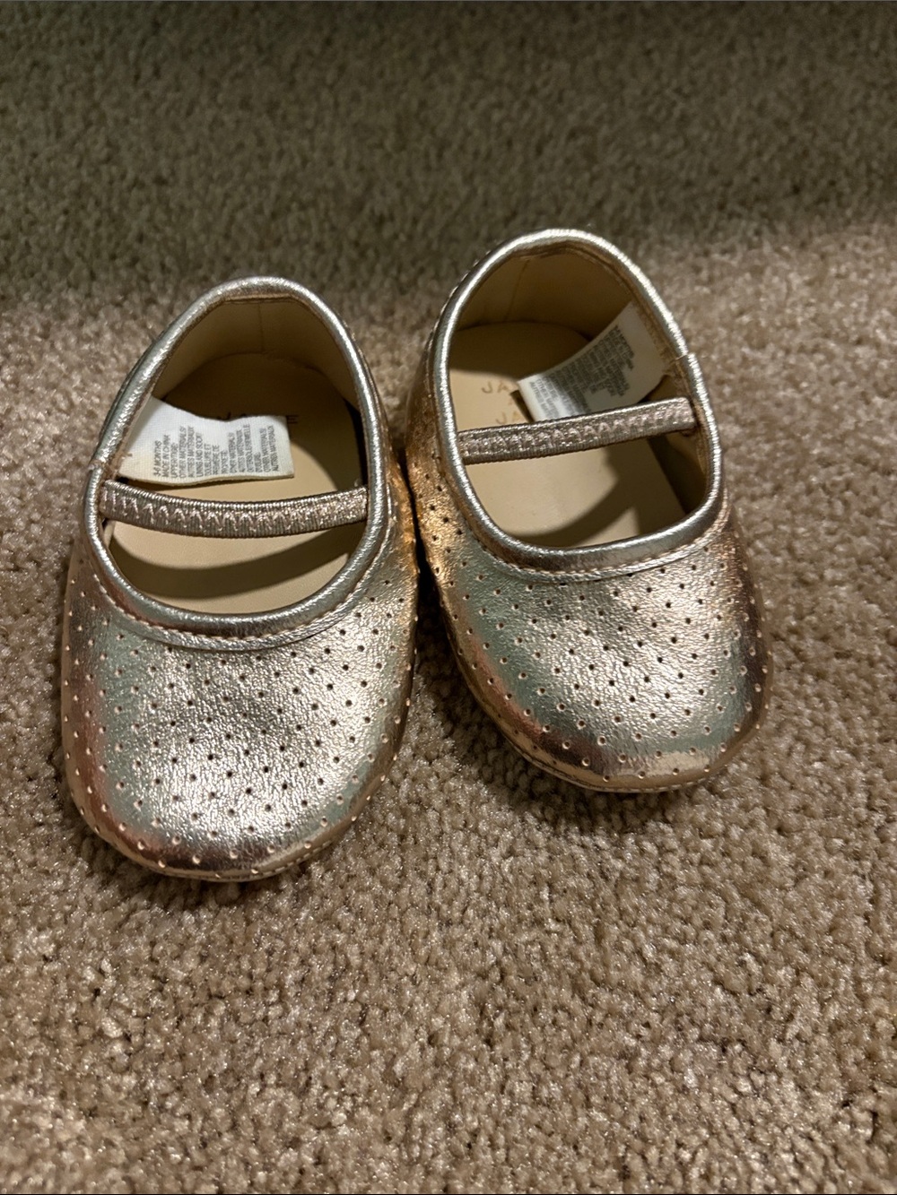 Janie and Jack Metallic Gold Mary Jane Baby Shoes (3-6m)